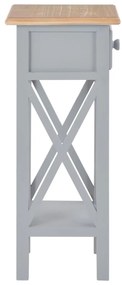 Mesa lateral 27x27x65,5 cm madeira cinzento