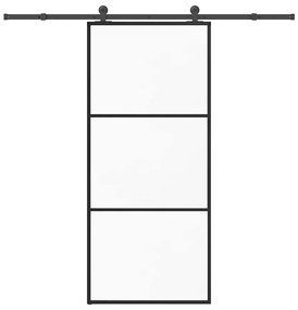 vidaXL Porta deslizante c/ conj. ferragens 90x205cm vidro ESG/alumínio