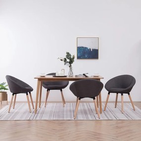 vidaXL Cadeiras de jantar 4 pcs tecido cinzento-escuro