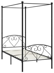 Estrutura de cama com dossel 120x200 cm metal preto