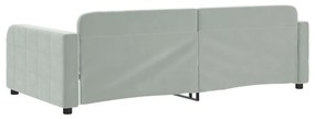 Sofá-cama 100x200 cm veludo cinzento-claro