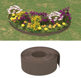 Bordas de jardim 4 pcs 10 m 20 cm polietileno castanho