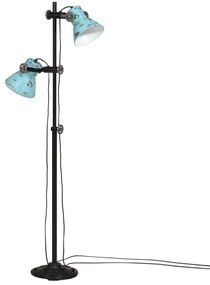 Candeeiro de pé 25 W 25x25x90/140 cm E27 azul desgastado