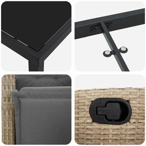 Conjunto de Jantar de Jardim de 5 Peças em Rattan Sintético Bege