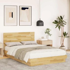 vidaXL Estrutura cama cabeceira sem colchão 120x200 cm maciça carvalho