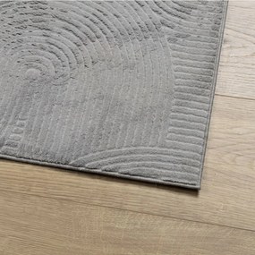 Tapete de pelo curto IZA visual escandinavo 140x200 cm cinzento