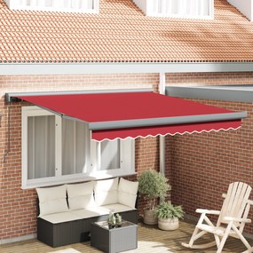 Toldo Retrátil Manual vidaXL Vermelho 300x250 cm