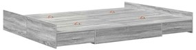 Estrado de cama com arrumação Sonoma cinzento 140 x 200 cm