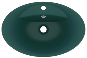 Lavatório luxuoso oval 58,5x39 cm cerâmica verde-escuro mate