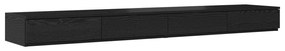 Gavetas de Cama vidaXL Pretas 180x36,5x16,5 cm em Madeira de Engenhari