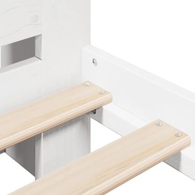 Cama com estante sem colchão 200x200 cm pinho maciço branco