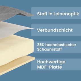 Banco com espaço de arrumação, 38 x 110 x 38 cm cinzento claro