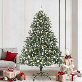 vidaXL Árvore de Natal Artificial Verde 240 cm PVC, Plástico e Aço