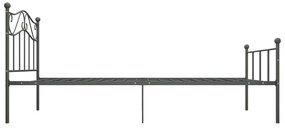 Estrutura de cama 90x200 cm metal cinzento