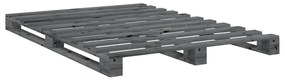 Estrutura de cama com cabeceira 160x200cm pinho maciço cinzento
