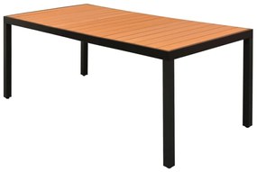 Mesa de jardim em alumínio e WPC 185x90x74 cm castanho