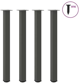 vidaXL Pés para mesa de bar 4 peças antracite 110-112 cm aço