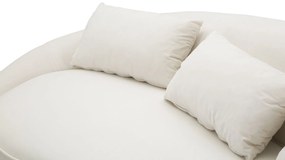SOFÁ DE 3 LUGARES COM ALMOFADAS 185X84X68 CM CREME E DOURADO