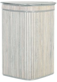 Cesto em madeira de bambu cinzenta 60 cm BADULLA Beliani