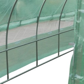 ® Estufa de Jardim e Quintal com 6 janelas para Cultivar Plantas e Verduras Coberta de PE 140g/㎡ Material de Aço - 6x3x2m