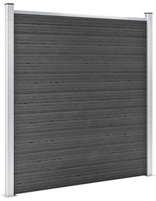 Conjunto de painel de vedação WPC 699x186 cm preto