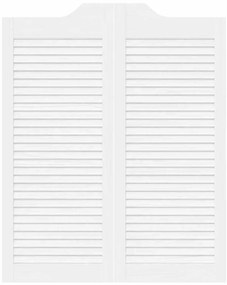 Portas de batente design de persiana 2-Par 100x80 cm branco