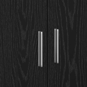 Armário de Pia Carvalho Preto 90x29x55 cm Madeira Engenharia