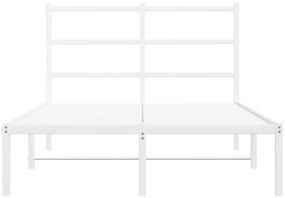 Estrutura de cama com cabeceira 120x190 cm metal branco