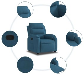 Poltrona reclinável veludo azul