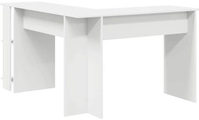Escrivaninha de Canto com Armazenamento Branca 140x113,5x75cm