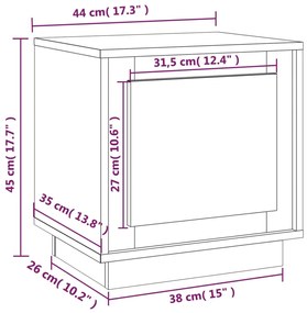 Mesa de cabeceira 44x35x45 cm derivados madeira carvalho sonoma