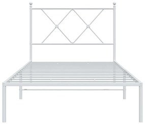 Estrutura de cama com cabeceira 90x200 cm metal branco