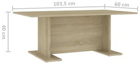 Mesa de centro 103,5x60x40 cm contraplacado carvalho sonoma