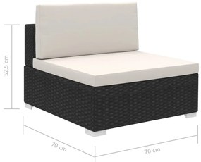 Conjunto de Sofás Lounge e Mesa de Centro de Jardim Yves - Vime Preto