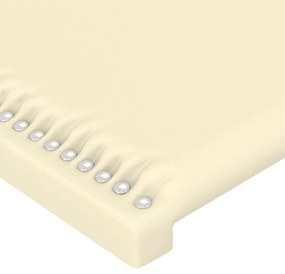 Cabeceira de cama c/ abas couro artificial 103x23x78/88cm creme