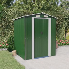 3147427 vidaXL Abrigo de jardim 192x191x223 cm aço galvanizado verde