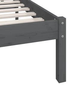 Estrutura de cama solteiro UK 90x190 cm pinho maciço cinza