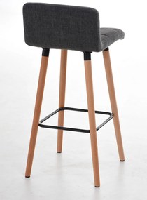 Conjunto de 2 bancos de bar Lincoln em tecido e com estrutura em Cor Natural 42 x 94 x 49 cm Cinzento