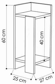Mesa de Cabeceira Elos Right – Branco – 25x60x27 cm