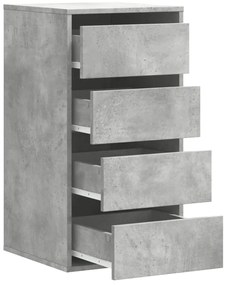 Cómoda com 4 Gavetas - 40x41x76 cm - derivados de madeira - cinzento c