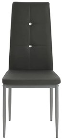 Cadeiras de jantar 2 pcs couro artificial cinzento
