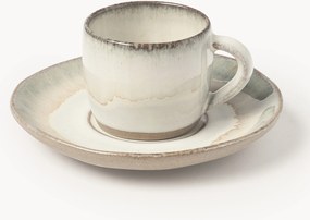 Chávenas de café expresso artesanais com pires Myrtille, conjunto de 4