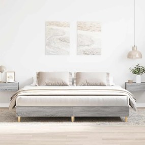 Estrutura de cama sem colchão 160x200 cm sonoma cinzento