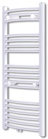 140852 vidaXL Aquecedor toalhas banheiro curvo 600 x 1160 mm conector lateral e centro