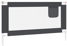 Barra segurança p/ cama infantil tecido 140x25 cm cinza-escuro