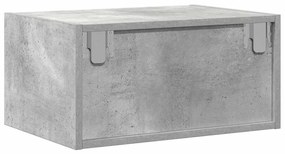 Mesa de cabeceira de parede com luzes LED cinzento cimento