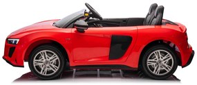 Carro elétrico para crianças Audi R8 SPYDER Dois lugares 24V, leitor MP3 com USB/AUX e Bluetooth, bateria 24V/14Ah, 2 motores de 200W, rodas EVA com s