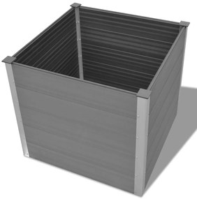 Canteiro elevado para jardim WPC 100x100x91 cm cinzento