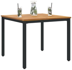 Mesa de Jardim vidaXL 90x90x75 cm em Madeira de Acácia Sólida e Metal