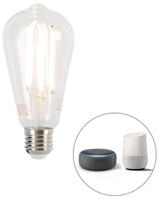 Lâmpada LED Smart E27 dim para aquecer ST64 7W 806 lm 1800-3000K